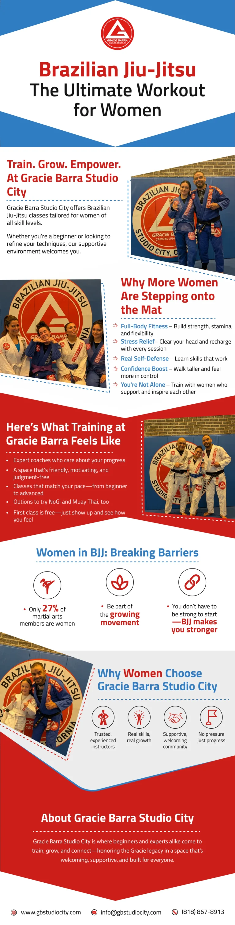 Womens brazilian jiu-jitsu classes practical female self-defense training - Gracie Barra studio city